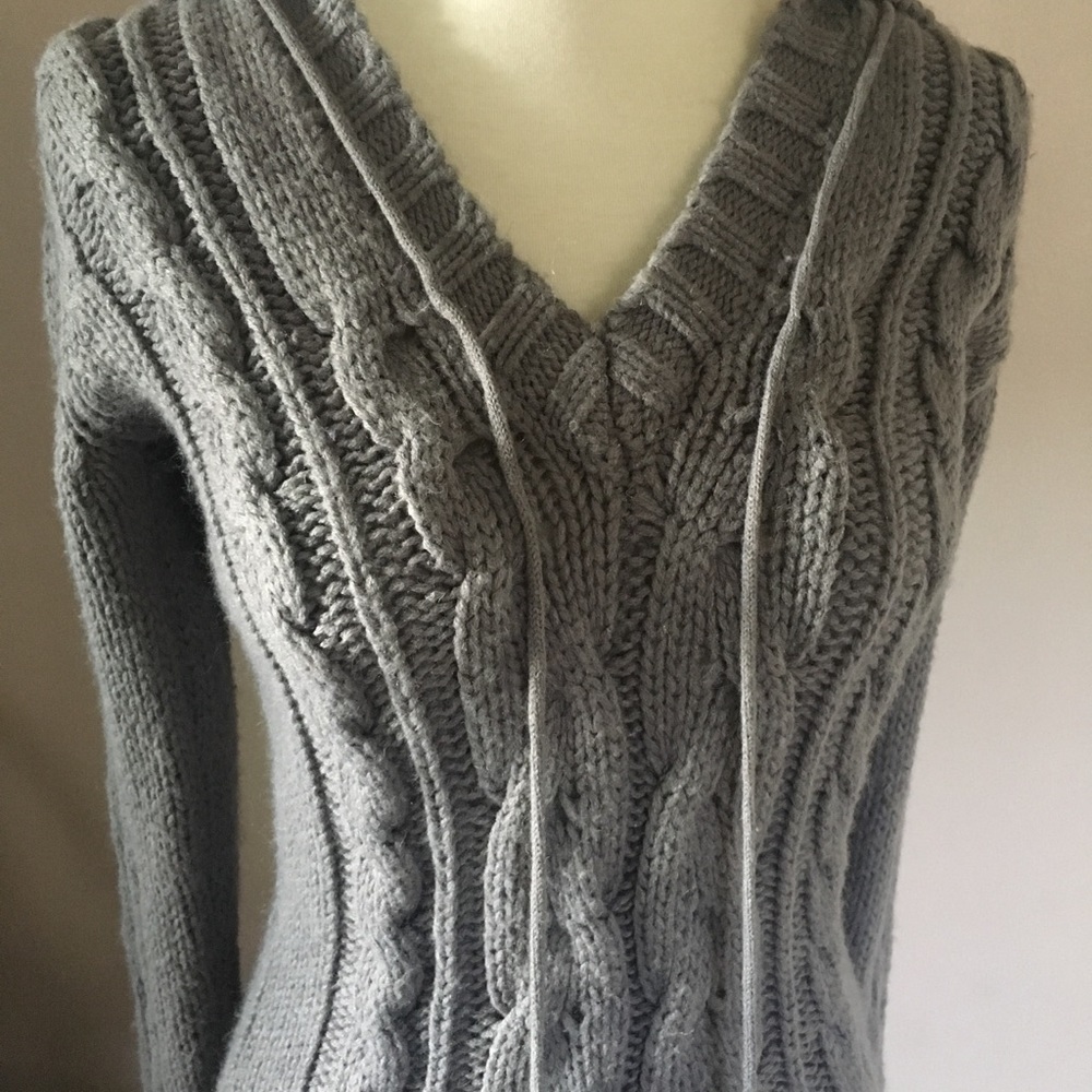 🔅🔆ZARA🔆🔅Heavy Cable-knit; hooded sweater dress